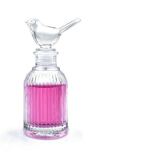 Cheap 100ml Decorative Reed Diffuser Bottles / Essential Oil Diffuser Bottles With Bird Cap for sale