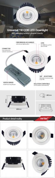 Dimmable Recessed Cob Gyro Downlight
