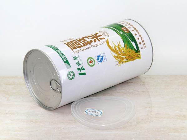 Cheap CMYK 4 color offset printing Paper Composite Cans For Baby Foods , Easy Open Lid for sale