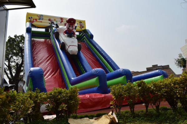 Cheap Big Inflatable Super Mario Subject High Slide Beautiful Inflatable Digital Painting Tall High Dry Slide for sale