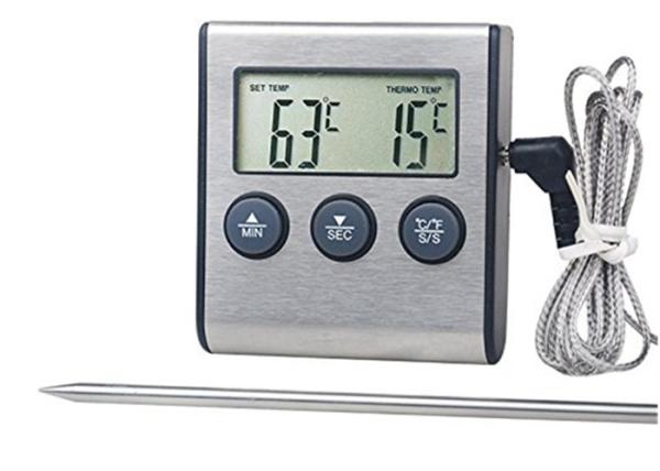 Cheap Magnet / Clock Timer Alarm Instant Read Thermometer Food Grade For BBQ Grill for sale