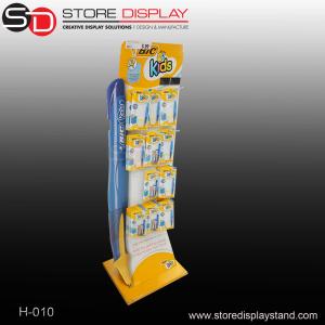 Customized Floor display stand with hooks for hanging in corrugated cardboard material