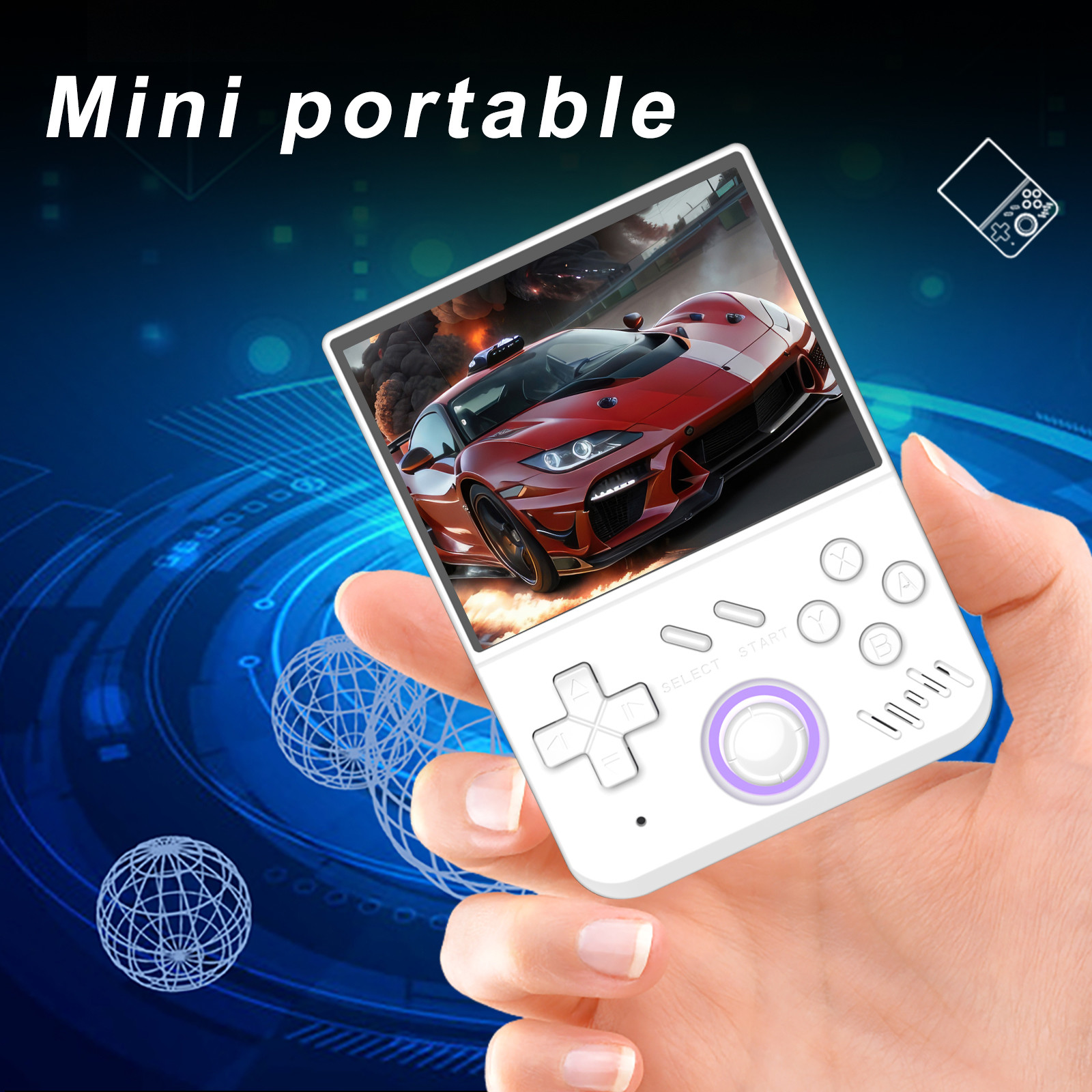 MY Mini Portable Retro Handheld GameConsole 3.5-inch IPS Screen Game Console Linux System