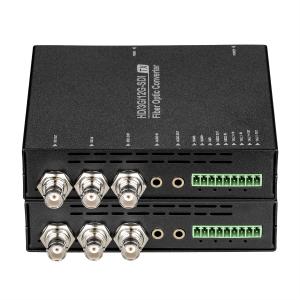 Multi-function 12G SDI Fiber Converter with Loop Output, Tally, RS232/485 Data, 3.5 Audio