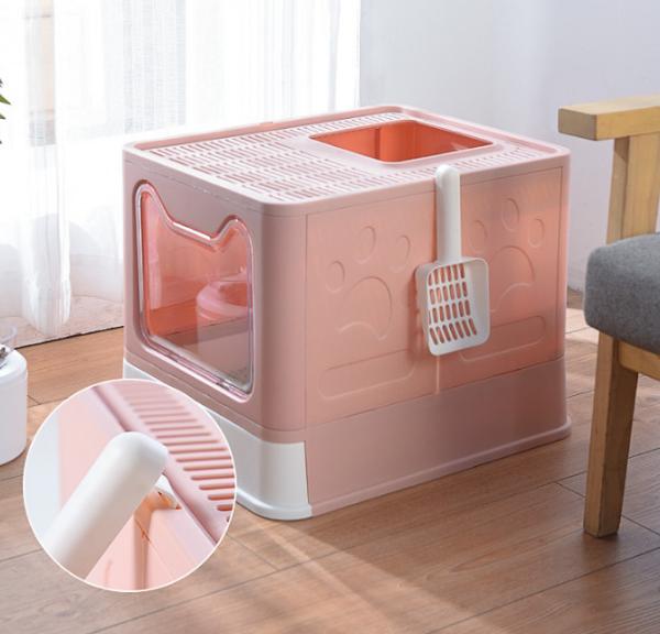 Cheap Splash Proof Large Cat Toilet Foldable Litter Box With Lid Top Entrance for sale