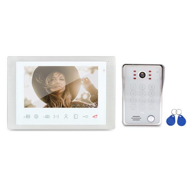 4 wire intercom video door phone system with keypad function 200 pcs ID card and
