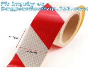 China Aluminized Red And White Reflective Tape For Trucks Metalized Reflective Tape marks for vehicle SECURITY TAPE on sale