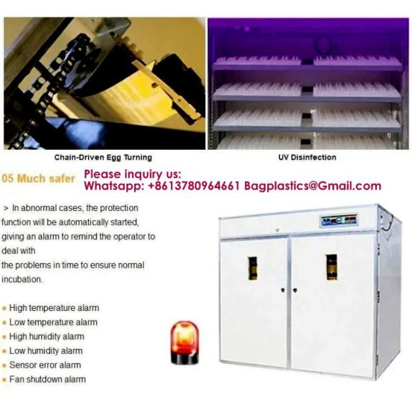 Commercial Poultry Egg Incubator Hatcher Machine Turkey Bird Quail Equipment 5000 Automatic Chicken Solar Egg Incubator Intelligent Control Poultry