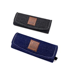 Best Custom Denim Fabric Surface handmade Flip Cover Hard Glasses Case wholesale