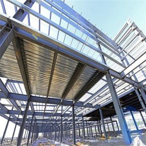 Durable Garage Steel Frame For High Building With Grey Paint / Floor Decking