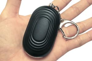 China High Decibel Personal Sound Alarm Keychain Double Click Light Button on sale