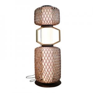 China Decorative Rattan Standing Lamp 3500K CCT For Hotel Residential on sale