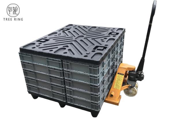 Cheap Four Way Returnable Recycled Plastic Pallets With Top Caps 1200 * 1000 * 150 Mm for sale