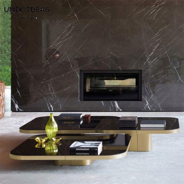 Cheap Stainless Steel Center Table 3 By 3 For L Shape Sofa Sectional Mirrored 0.6CBM for sale