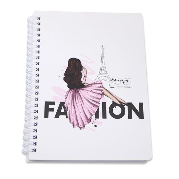Cheap Soft Cover Custom Spiral Notebook Journal 30 Sheets Custom Printing Logo Grid Design for sale