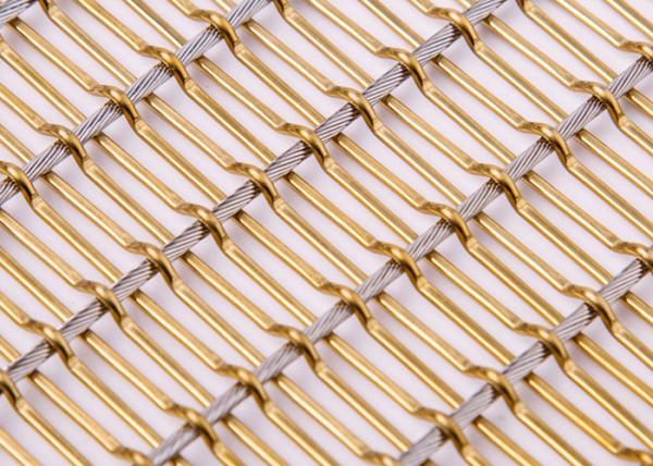 Cheap Stainless Steel Flexible Metal Mesh Fabric Bronze Color For Partitions for sale