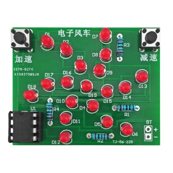 Cheap Windmill Flashing Electronic Circuit Diagram MCU Production Rotating Light DIY Electronic Kit Electronic Build Kits for sale