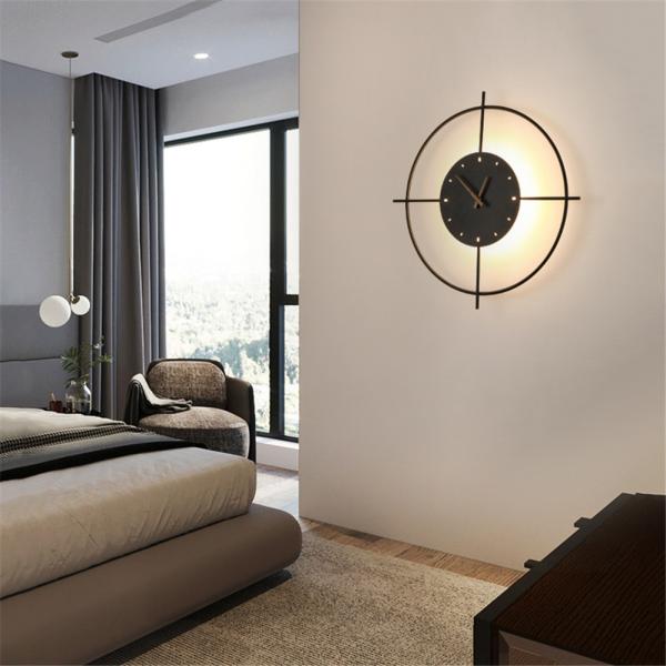 Cheap Nordic Designer Rudder Black Gold Led Wall Lamp For Living Room Bedroom Wall Clock Lamp(WH-OR-167) for sale