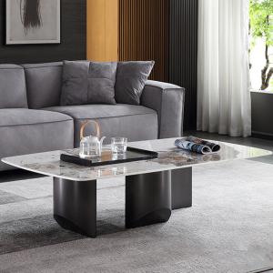 China OEM Marble Texture Rectangular Coffee Table Italian Minimalist Rectangular Tea Table on sale