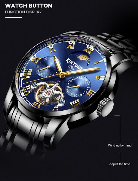 Analog Pointer Tourbillon Mechanical Watch Mens Mechanical Watches