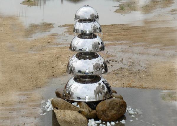 Cheap Mirror Polished Stainless Steel Water Feature Five Semicircle Design for sale