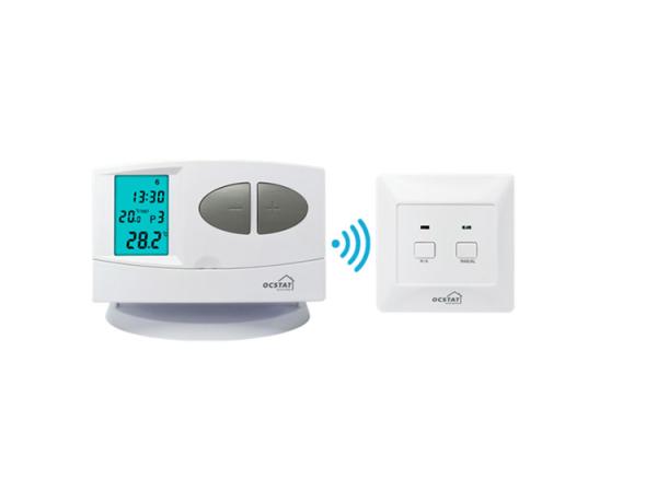Cheap Riseem Wireless Push Button LCD Display Air Conditioner Control Heating hvac RF 7 Day Programmable Thermostat for Gas Boiler for sale