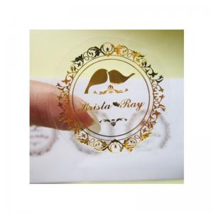 Best Self Adhesive Seal Sticker Label Transparent Logo Gold Foil Stickers wholesale