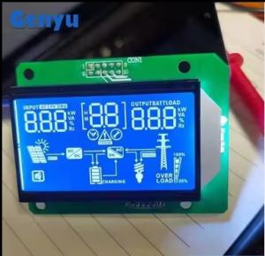 Best Custom Segment LCD Display HTN Blue Negative White Characters 12 O'Clock Viewing wholesale