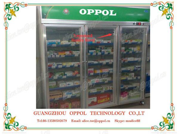 Cheap OP-1008 Digital Display Temperature Humidity Record Drugstore Display Freezer for sale