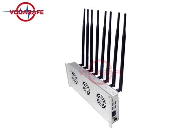 Cheap Silver Color Cell Phone Signal Jammer , Mobile Phone Blocking Device Adjustable Jamming Range for sale
