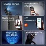 S829MAX Wifi Camera Lock Tuya APP Digital Viewer Lock Biometric Fingerprint