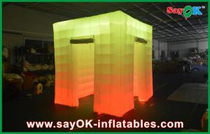 Best Event Booth Displays 2 Opening Door Cube Light Inflatable Photo Booth With Top Led wholesale