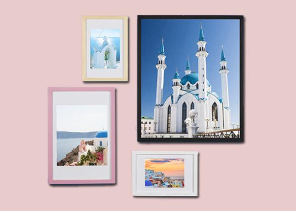 Cheap Customized Size Wooden Picture Frames Colored Home Wall Display With Hanger for sale