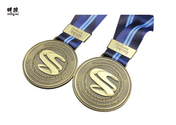 Cheap Round Shape Custom Engraved Medals Military Use , Cool Bronze Silver And Gold Medals for sale
