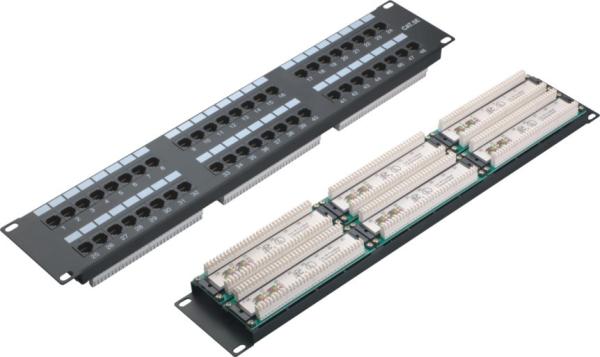 Cheap UTP 48 Port Patch Panel 2U AMP Type Cat5e Patch Panels for Computer Center YH4015 for sale