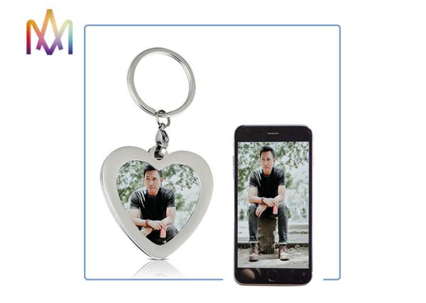 Cheap SS304 Heart Shaped Photo Frame Custom Shaped Keychains for sale