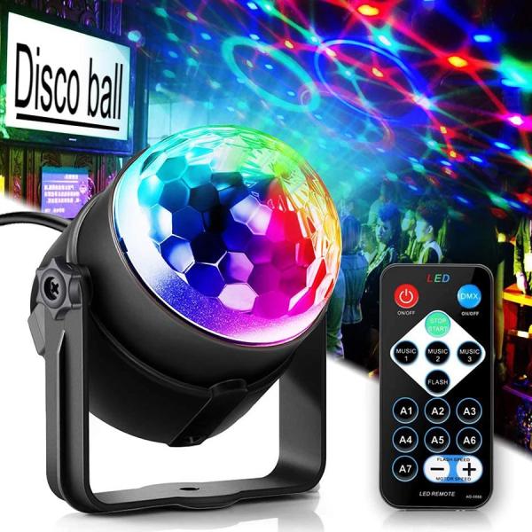 Cheap RGB Disco Ball Party Lights DJ Disco Light LED Projector Strobe Lamp Birthday Party Car Club Bar Karaoke Xmas Sound Acti for sale