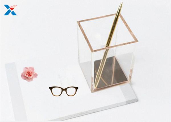 Cheap Make Up Brush Custom Made Acrylic Boxes , Transparent Acrylic Display Cube for sale