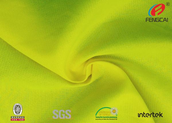 75D Hi Vis Yellow Fabric , Hi Vis Reflective Material Customized Width / Weight
