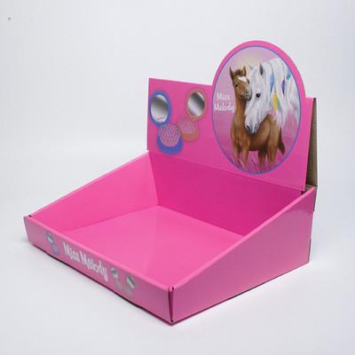 Cheap C1S Custom Logo Supermarket Use Foldable Corrugated Boxes Counter Display for sale