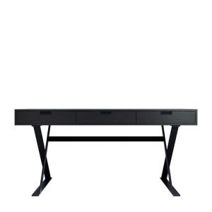 China Customized Oak Wood Study Table Black Wood Office Desk With Drawers on sale