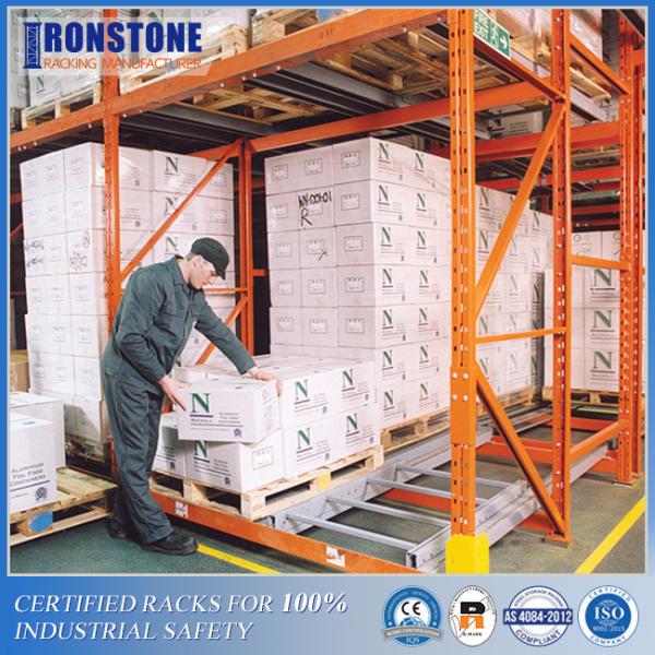 Cheap Easy Retrieval Push Back Rack System For LIFO Inventory Rotation for sale