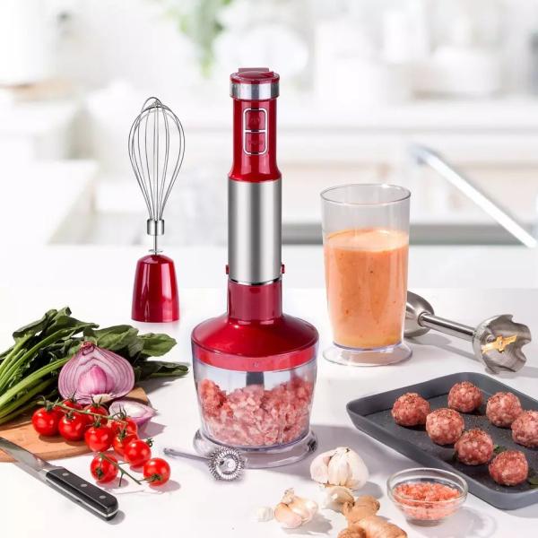 Cheap Red Stick Hand Blender With Variable Speed Control Dishwasher Safe for sale