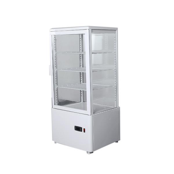 Cheap Convenience Store Vertical 4 Flat Glass Countertop Display Chiller for sale