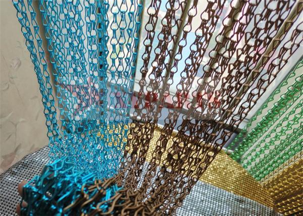 Cheap Double Hook Aluminium Chain Door Fly Screen Curtain Various Patterns for sale