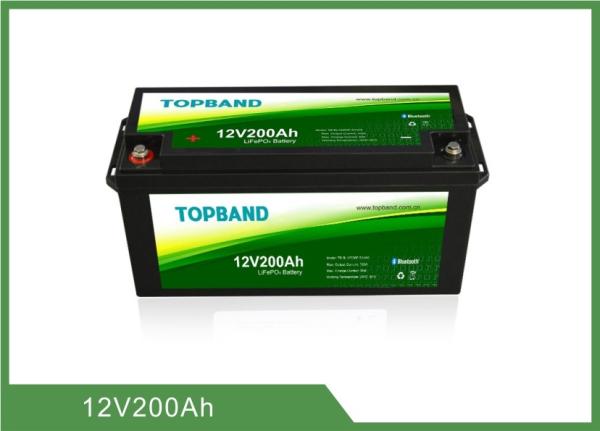 Cheap Rechargeable 12V200Ah Bluetooth Lithium Battery High Security for RV and Car Usage Lifepo4 Material for sale