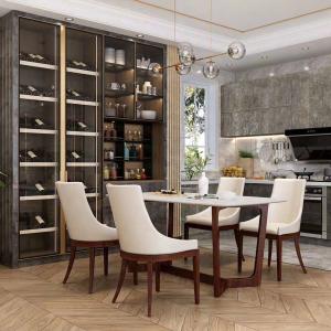 China Particle Board Kitchenette Table And Chairs Dining Room Storage Cabinet Custom on sale