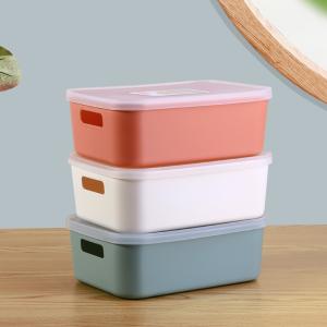 Best L Rectangle Sundry Plastic Basket Storage Containers With Cover wholesale