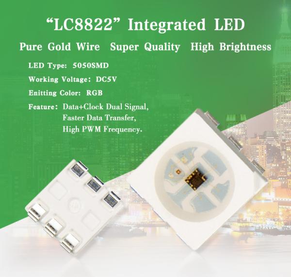 Cheap DC5V Digital RGB Chip for Program Control LED Lighting Products LC8822 Smart LED for sale