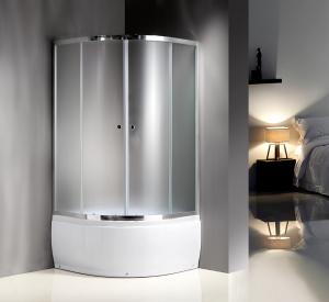 Best 4mm Tempered Fabric Glass Quadrant Shower Enclosures With Handle / Wheels wholesale
